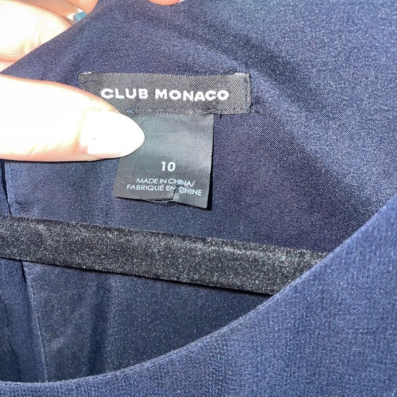 Club Monaco navy blue mini feather dress - Picture 3 of 4